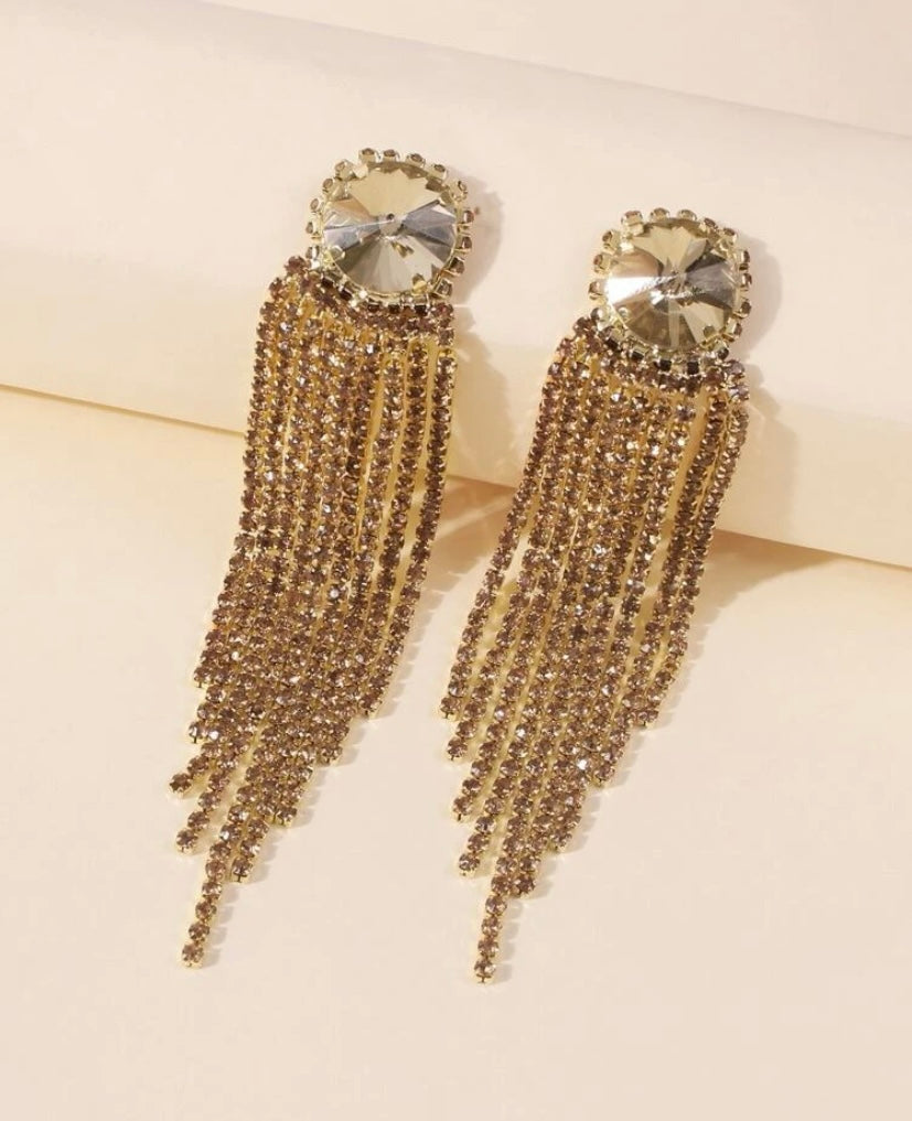 Gold Fashion Dangle Statement Bedazzle Earrings Women’s Jewelry Accessories