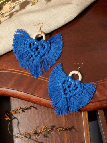 Trendy Chic Tassel Braided Feathered Statement Fashion Earrings Women’s Accessories