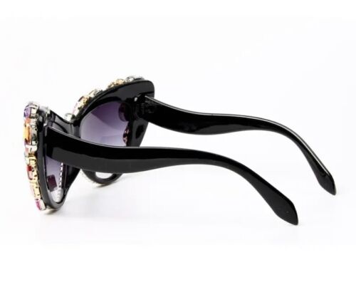 Fashion Statement Cat Eye Sunglasses Women's Rhinestone Crystal Luxury Shades