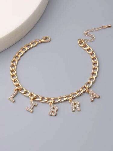 Trendy New Zodiac Sign Women’s Gold Fashion Statement Monogram Letter Bracelet Accessory